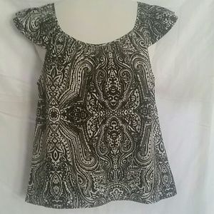 Black and white print Sleeveless blouse